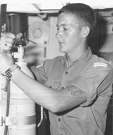 Gary Simmons checking tanks