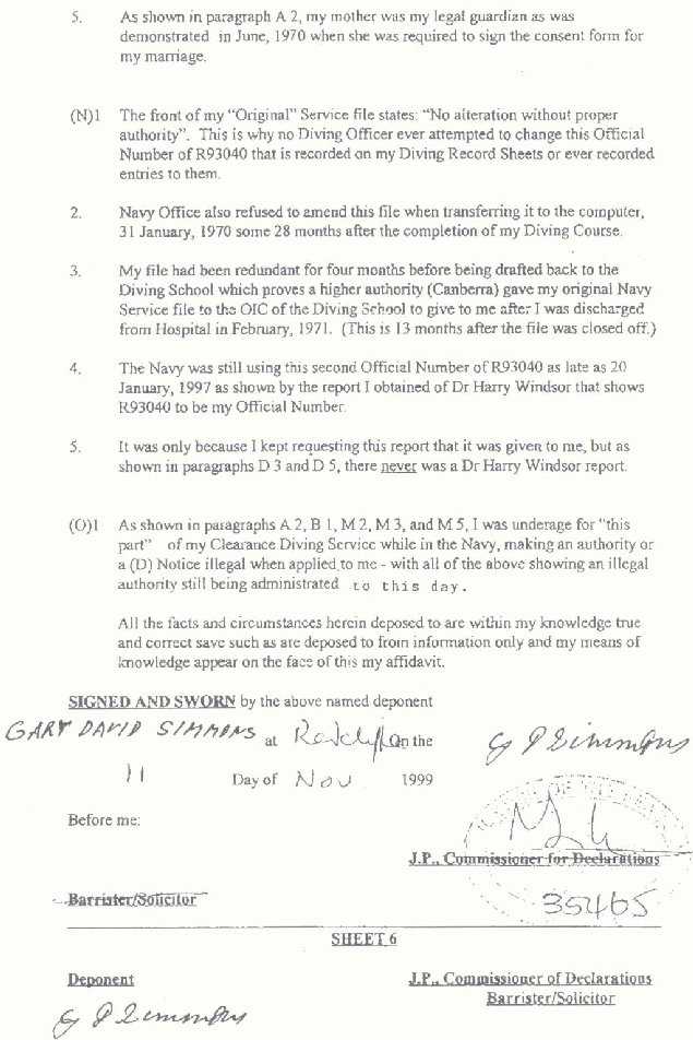 Department of Defence Affidavit - page 6