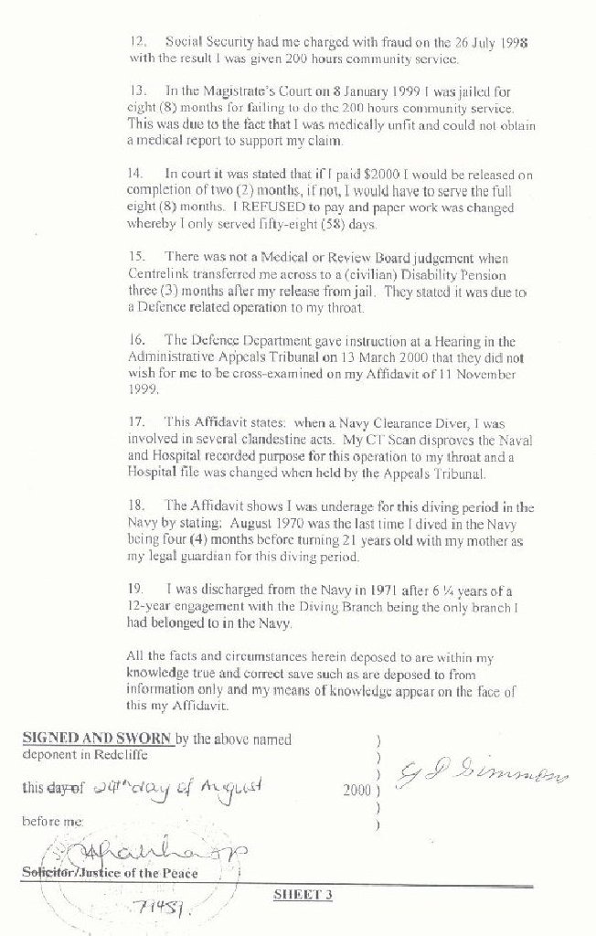 Attorney-General's Department affidavit - 24/8/2000 - page 3