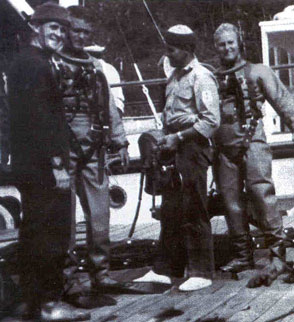 (L to R) Ron Titcombe; Bill Fitzgerald; Keith Gregson and 'Pony' Moore