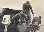 Gary in water, at back 'Diving Team One' Oct. 1967